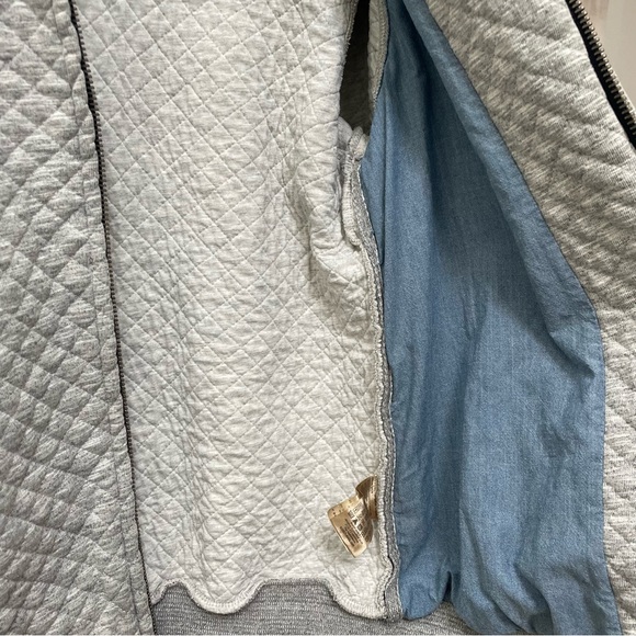 Scotch & Soda Men's Quilted Bomber Sweat Jacket Home Alone Large Gray Melange - Picture 4 of 10